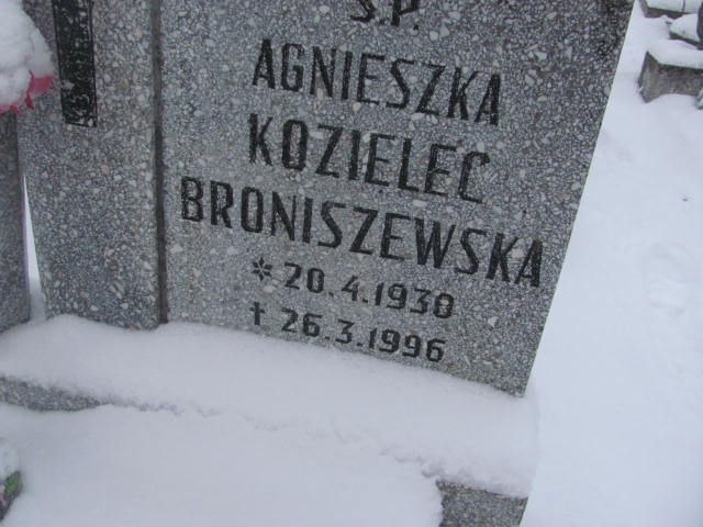 Agnieszka Kozielec Broniszewska 1930 Bydgoszcz  NMP z Góry Karmel - Grobonet - Wyszukiwarka osób pochowanych