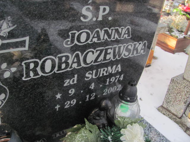 Joanna Robaczewska 1974 Bydgoszcz  NMP z Góry Karmel - Grobonet - Wyszukiwarka osób pochowanych
